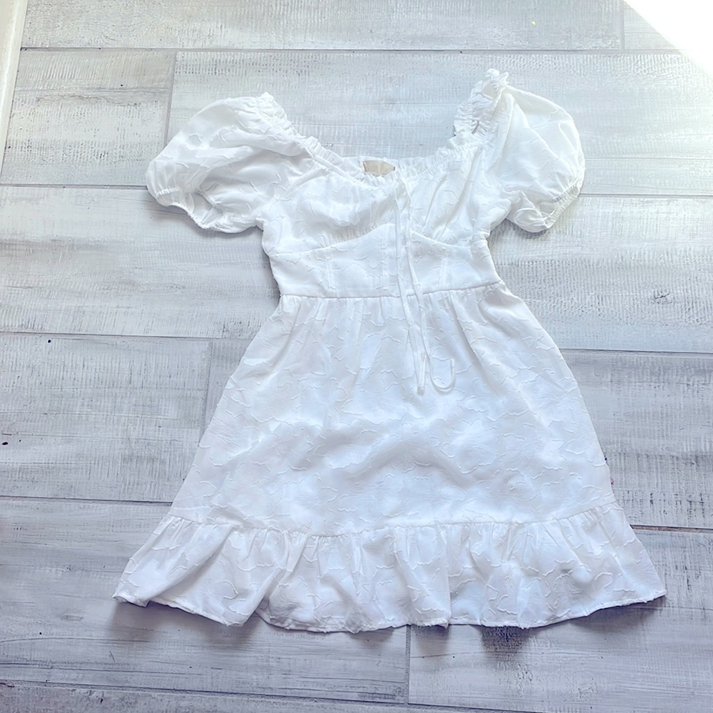 White altar’d state mini dress